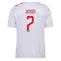 Dres Dánsko Mathias Jensen #7 Preč ME 2024 Krátky Rukáv
